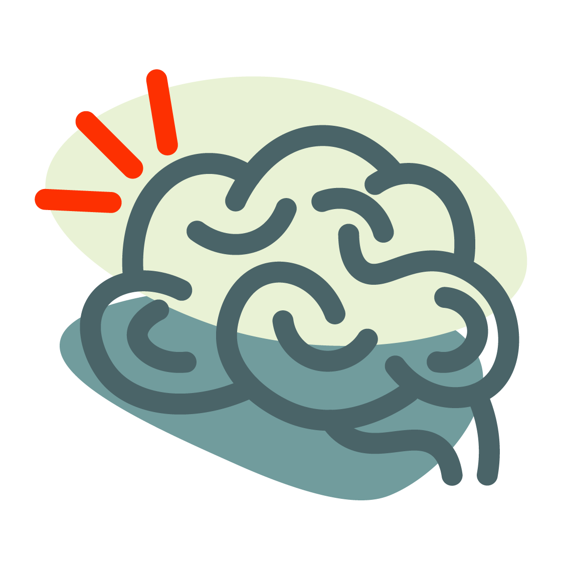 Abstract brain with red accent lines over layered backgrounds, symbolizing intelligence, awareness, and a future-oriented approach.